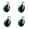 Service Caster 10'' Heavy Duty Green Poly on Cast Iron Caster Set 2 Swivel Lock 2 Brakes, 4PK CRAN-SCC-KP92S1030-PUR-GB-BSL2SLB-2 - alternate 1